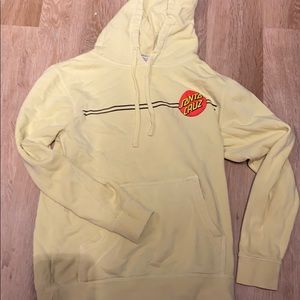 Santa Cruz yellow hoodie sweatshirt skate skater